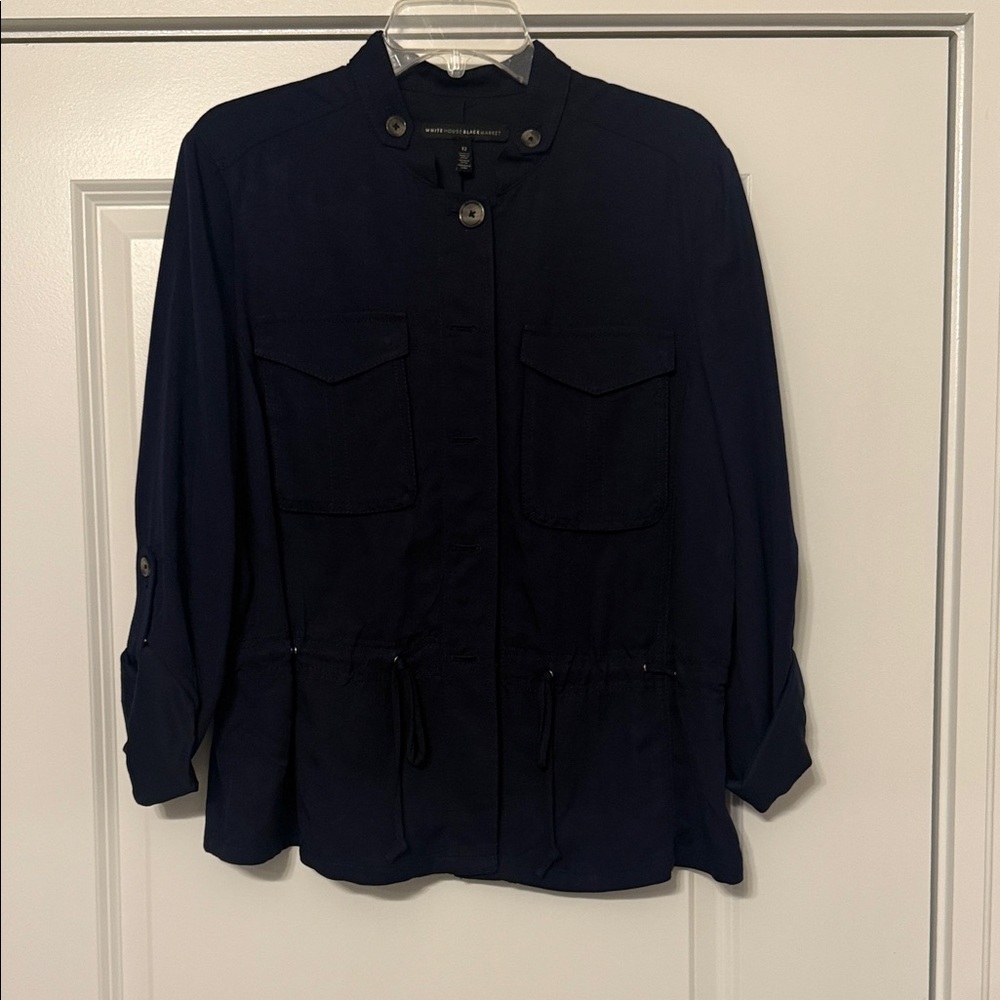 White House Black Market Dark Blue Utility Jacket
